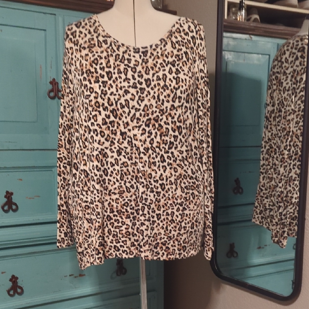 Maurices Animal Print Long Sleeve Top